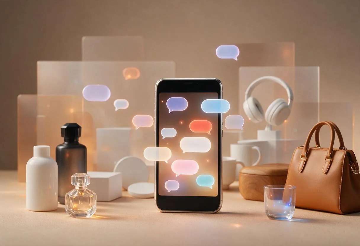AI shopping assistant chat concept